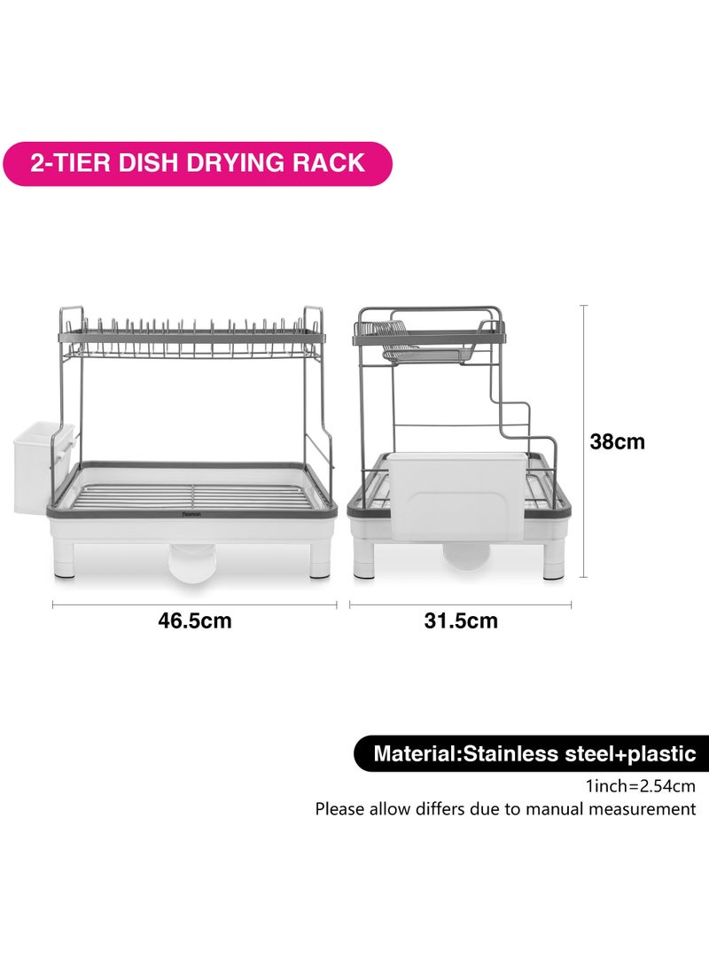 Fissman 2-Tier Dish Drying Rack 48cm Stainless Steel, Plastic - Image 5